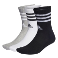 adidas Sport Socks Crew 3-Stripe Cushioned #23 grey/white/black - 3 pairs